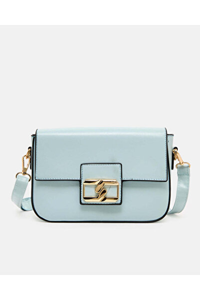 REDTAG حقيبة كتف نسائية زرقاء فاتحة اللون مزينة بإبزيم ذهبي