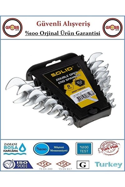 Solid Profesyonel Açık Ağız Anahtar Takımı - Orjinal Ürün - 8 Parça
