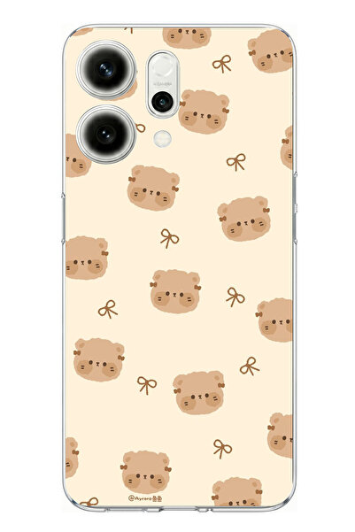 TechTree حافظة سيليكون متوافقة مع هاتف اوبو رينو 14 5G من دببة لطيفة مطبوع