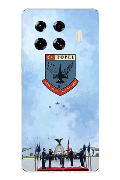 TechTree حافظة سيليكون متوافقة مع القوات الجوية التركية مطبوع لهاتف Tecno Spa...