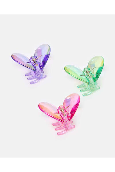 REDTAG Girls Assorted Hair Claw Set (Pack of 3)