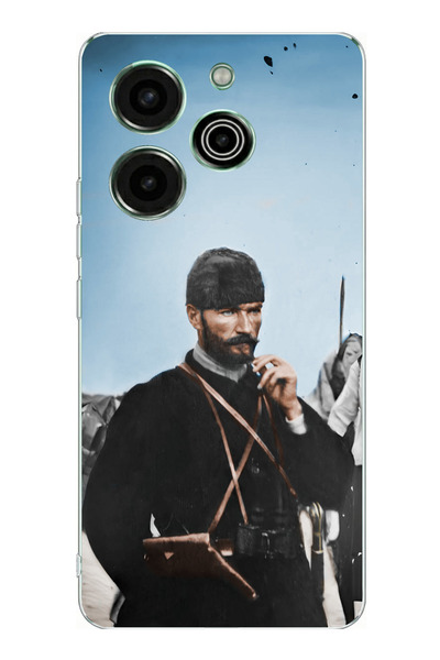 TechTree حافظة سيليكون متوافقة مع هاتف Tecno Pova 6 Pro من أتاتورك Cephede مطبوع