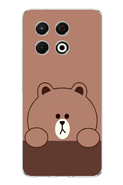 TechTree Printed Silicone Case with Brown Bear Design Compatible with Tecno S...