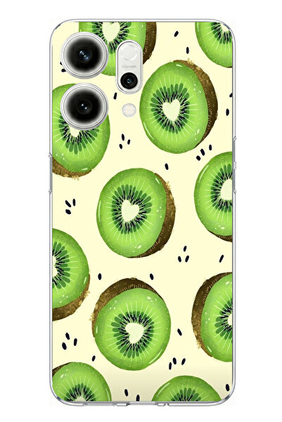 TechTree حافظة سيليكون متوافقة مع هاتف اوبو رينو 14 5G على شكل شرائح الكيوي ا...