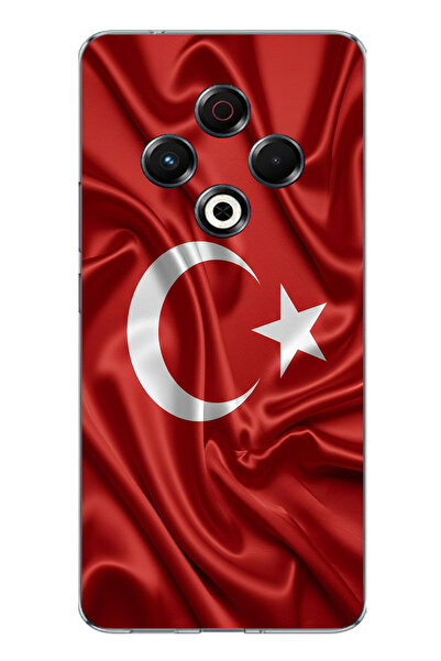 TechTree حافظة سيليكون متوافقة مع علم تركيا مطبوع لهاتف تكنو سبارك 30