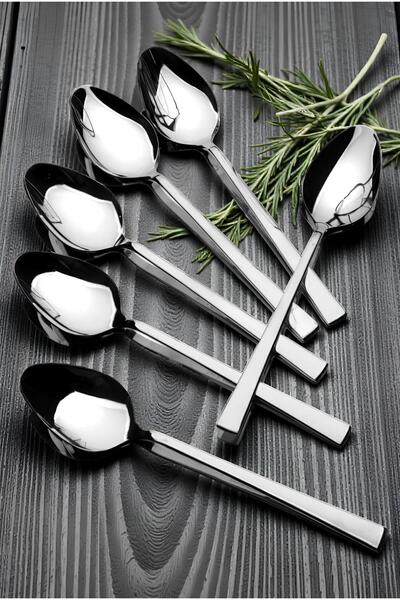 Ardore 6 قطع ملعقة كبيرة موديل شوكة مستقيمة فاخرة (ستانلس ستيل)