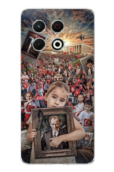 TechTree حافظة سيليكون متوافقة مع هاتف Tecno Spark 30 Pro من Ankitabir Atatür...