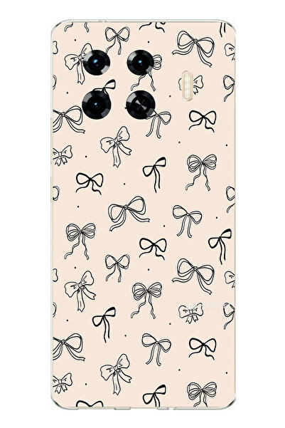 TechTree Tecno Spark 20 Pro+ Plus Compatible Black Bow Patterned Cream Color ...