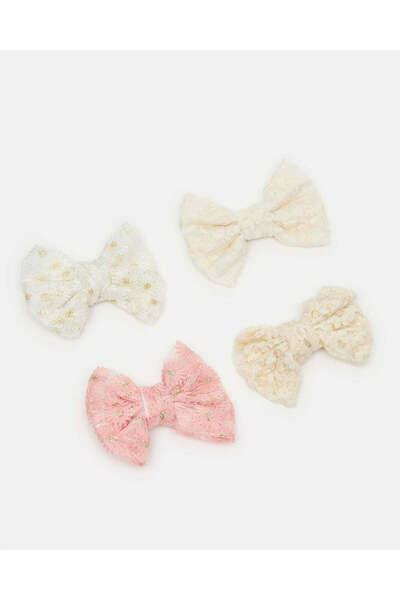 REDTAG Girls Assorted Embellished Hair Clip Set (Pack of 4)