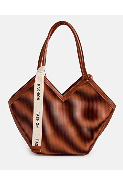 REDTAG حقيبة نسائية يومية مزخرفة باللون البني