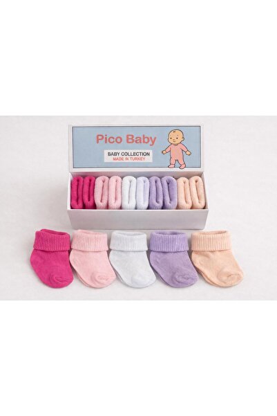 Pico Baby Organic Cotton Unisex 5-Piece Boxed Premium Newborn Baby Socks