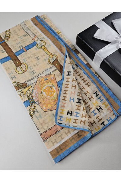 tomrisboutique وشاح صوف فاخر حجاب شال بنمط H مقاس 90 × 90 سم