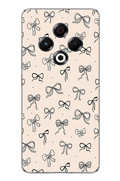 TechTree حافظة سيليكون متوافقة مع تكنو سبارك 30 باللون الأسود بنمط فيونكة كري...