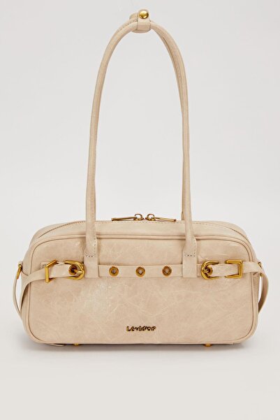 Levidor Long Strap Shoulder Bag with Gray Belt Detail