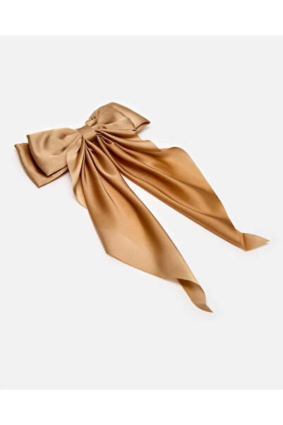 REDTAG Women Gold Satin Bow Hair Clip