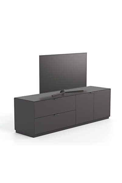 Enza Home Modena Kapaklı Çekmeceli Alt Tv Modülü - Metalik Kahve