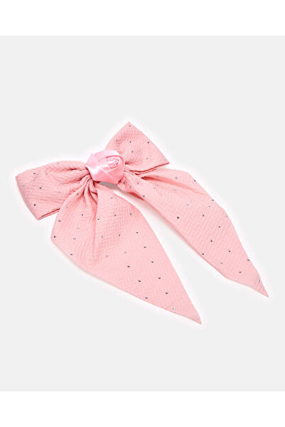 REDTAG Girls Pink Ribbon Hair Clip
