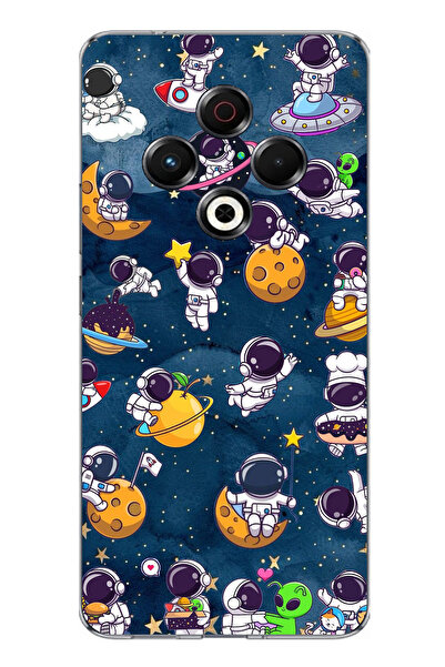 TechTree حافظة سيليكون متوافقة مع هاتف Tecno Spark 30 Little Astronauts in Sp...