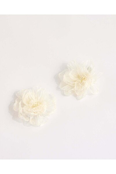 REDTAG Girls White Floral Hair Clip Set (Pack of 2)