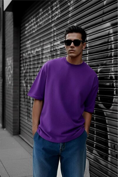 Oksit Benriy Men's Oversized Basic Crew Neck Cotton T-Shirt Relaxed Fit Unise...