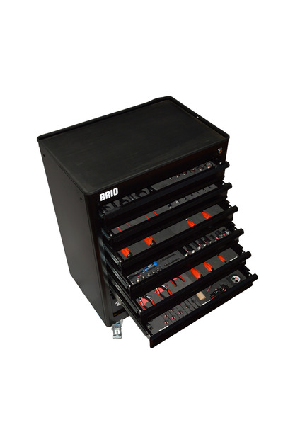 BRIO Hareketli Takım Dolabı 7 Çekmece Pro Max 267 Parça Siyah Dolu