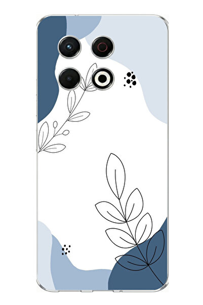 TechTree حافظة سيليكون متوافقة مع هاتف Tecno Spark 30 Pro ذات أشكال هادئة زرق...