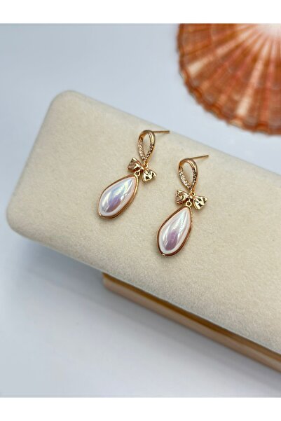 BYYEŞO أقراط بتفاصيل لؤلؤية (فولاذ)