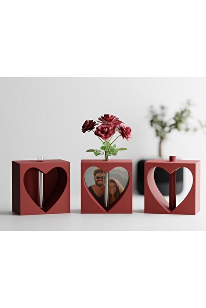 Sani "Valentines Heart Cut Out Vase" 127x81xH127mm - Matte dark red
