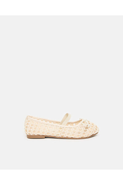 REDTAG Girls Beige Bow Ballerina