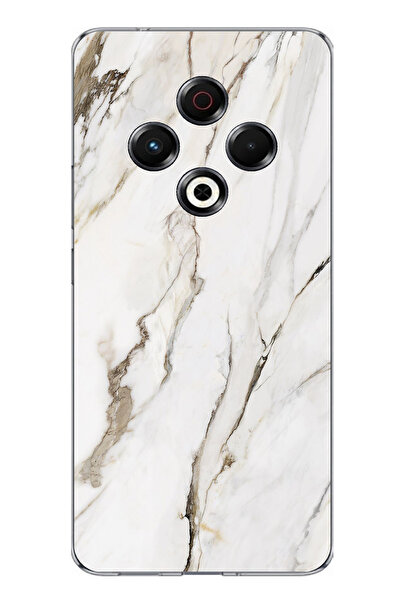 TechTree حافظة سيليكون متوافقة مع تكنو سبارك مطبوع باللون الأبيض الرخامي