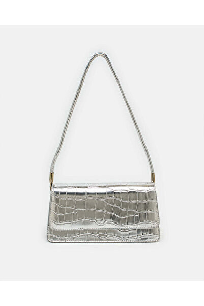 REDTAG Women Silver Textured Shoulder Bag