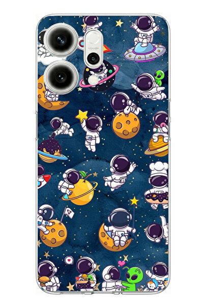 TechTree حافظة سيليكون متوافقة مع هاتف اوبو رينو 14 5G من Little Astronauts I...