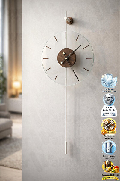 Wallover Design Büyük Boy İnfinty Beyaz/Ceviz Tamperli Camlı (KIRILMAZ) Sessi...