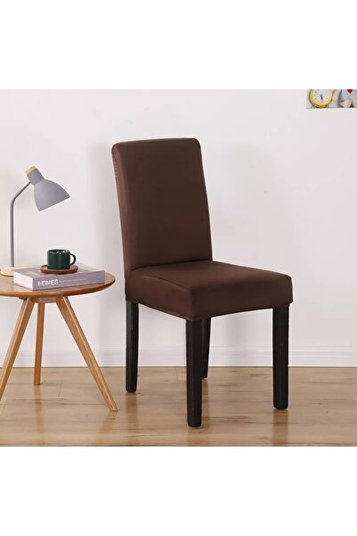 OEM Elastic cover for chair with backrest, brown, silk-like material, washable