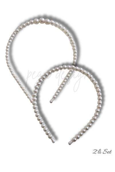 pegu baby collection طقم من قطعتين من تاج اللؤلؤ المتسلسل، للعروس، للمناسبات،...