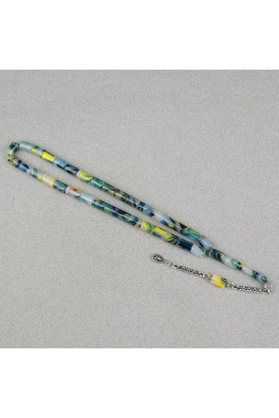 LapisDo Arizona Katalin Alpaca Püskül Kesim croială 7x10mm Tesbih - Verde Alb