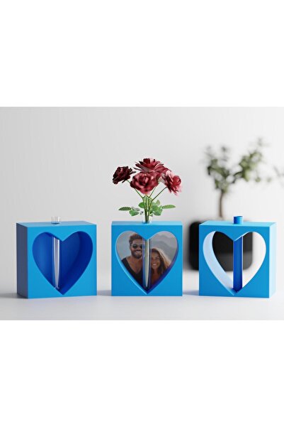 Sani Vase "Valentines Heart Cut Out Vase" 127x81xH127mm - Cyan