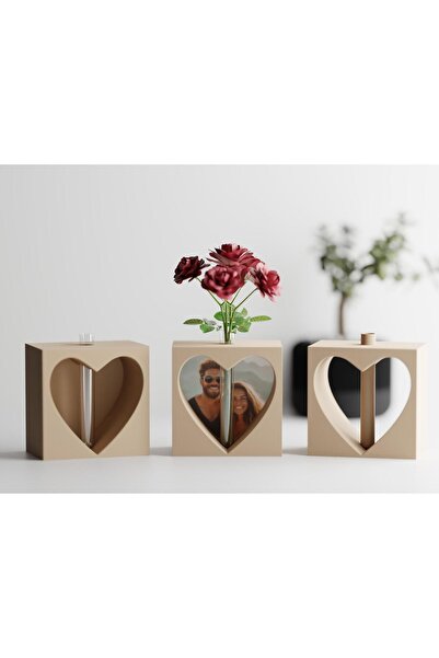 Sani Vase "Valentines Heart Cut Out Vase" 127x81xH127mm - Matte sand beige