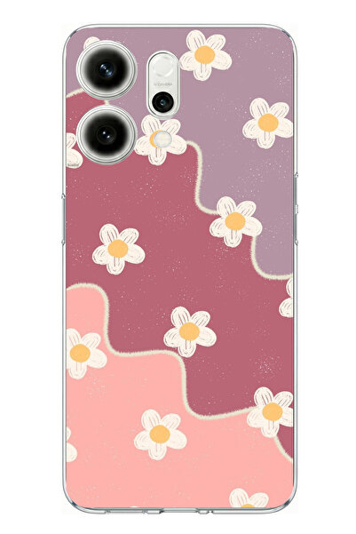 TechTree Oppo Reno 14 5g Compatible Dusty Rose and Lilac Tone Wavy Daisy Prin...