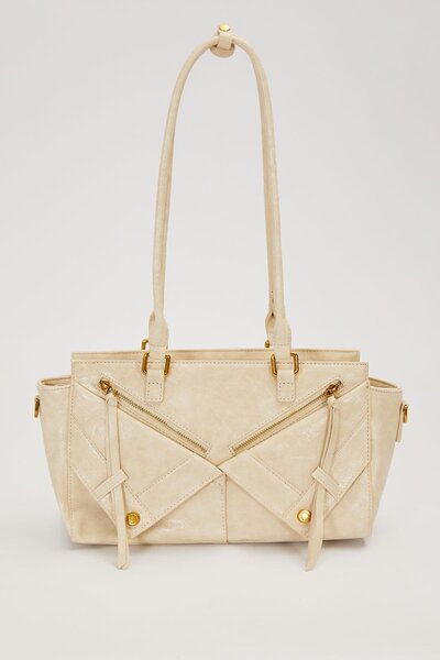 Levidor Mink Cross Zipper Detailed Shoulder Bag