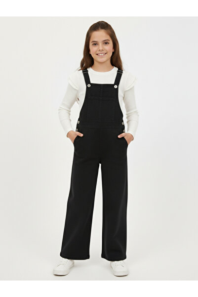 Giyinse Lura Girl's Badi and Salopet Set Black