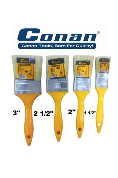 CONAN 4 Pcs – Paint Brush Set (3"–2.5"–2"–1.5") for Walls, Wood & Trim – Mode...