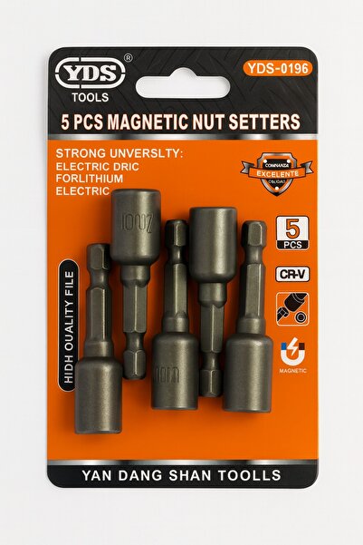 YDS 5 Pcs 7mm Magnetic Nut Setters YDS-0196 – CR-V Steel – Each with Magnetic...
