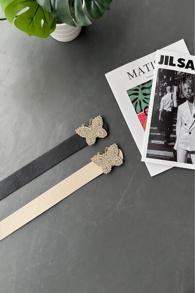 LİA KEMER Pachet de 2 centuri pentru femei, cu cataramă de aur, cu fluture de...