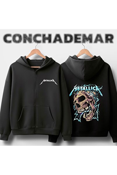 Vordevia Metallicaq Printed Oversized 3 Thread Cotton Cardigan