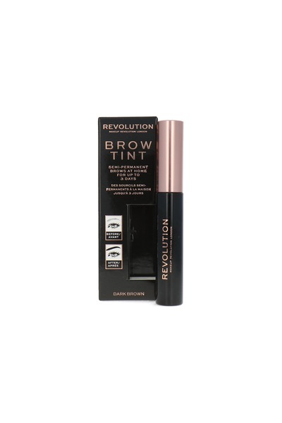 MAKEUP REVOLUTION , Nuanțator sprâncene, Gel pentru sprâncene, Maro închis, 6 ml