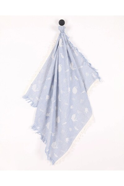 Ege Bebek بطانية موسلين فاخرة عالية الجودة، طبقة واحدة، 110×90 سم، مع حواف مز...