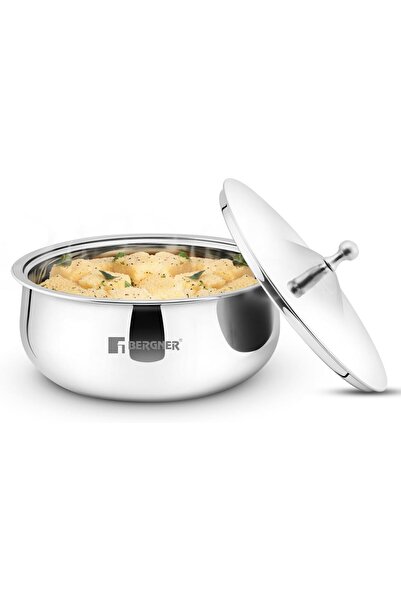 Bergner Vienna Stainless Steel 19cm 1L Insulated Hot Pot Double Walled Casser...