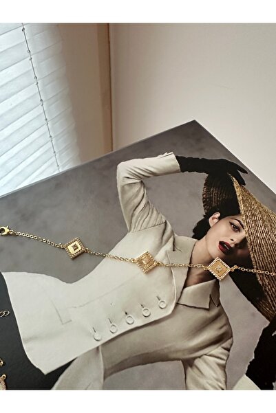 Milena Designer Store Milena Istanbul Gold Bracelet with Figure (Heart/Square...