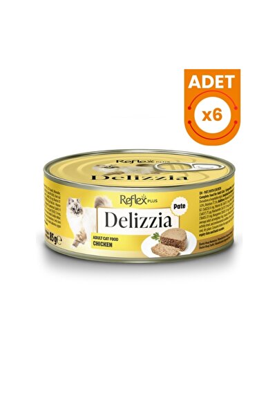 Reflex Plus Delizzia Kıyılmış Tavuklu Yetişkin Konserve Kedi Maması 85 Gr 6 Adet